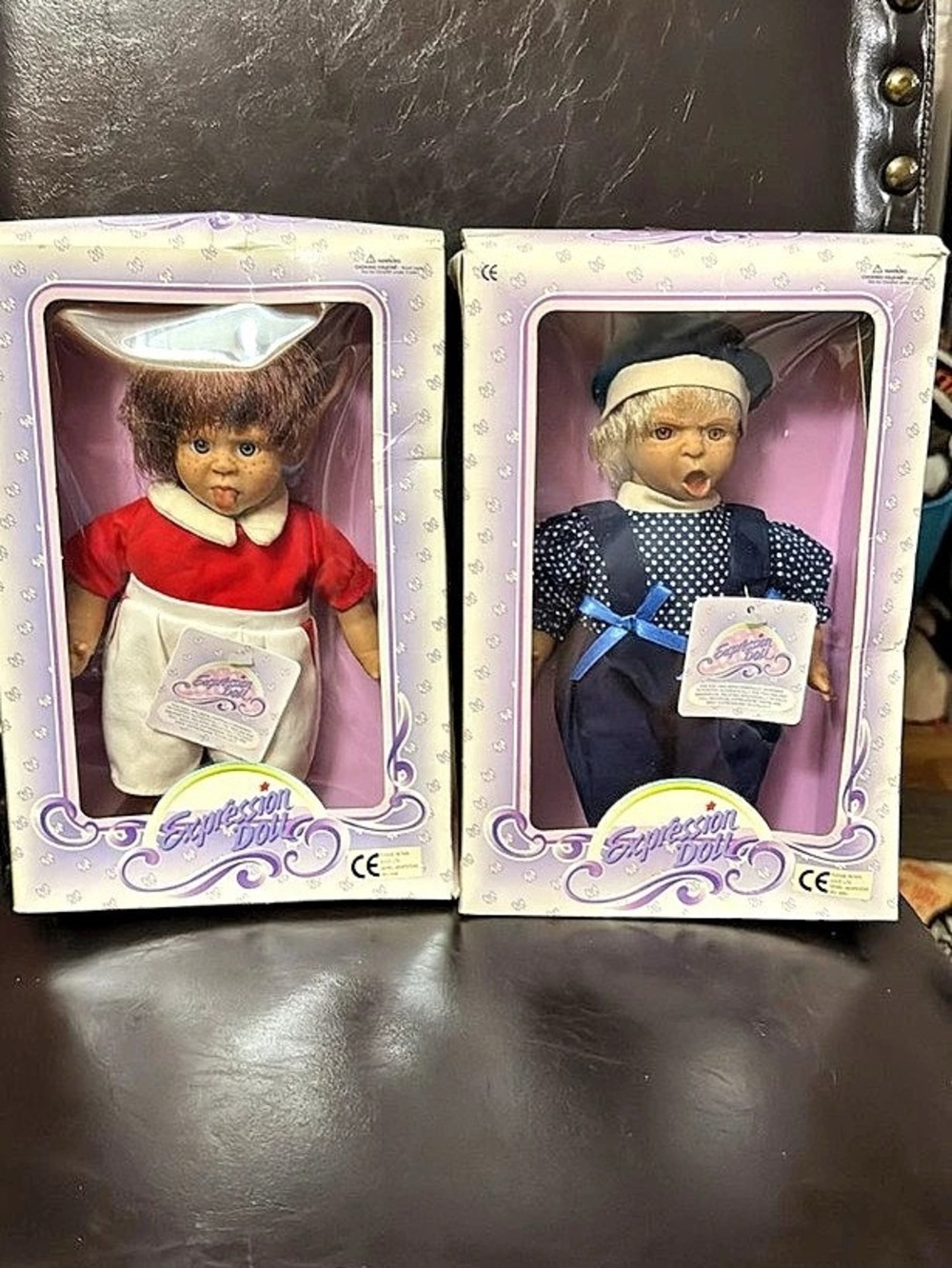 Expressions Doll Boxed Doll Set Red & Blue Like New